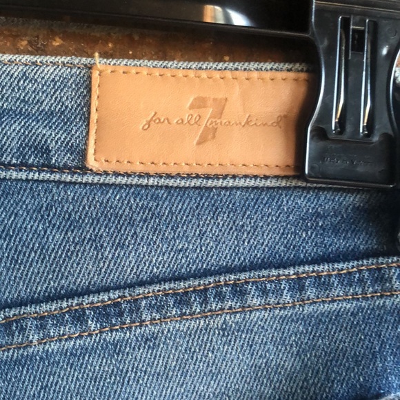 7 For All Mankind Luxe Vintage High Waist Ankle Skinny Rose Gold Stripe Jeans - Picture 8 of 10